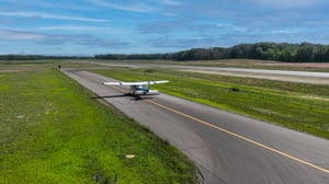 Small airplane on a runway