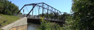 Steel bridge over river