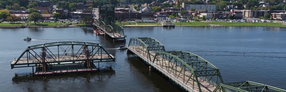Bridge being constructed on the St. Croix river